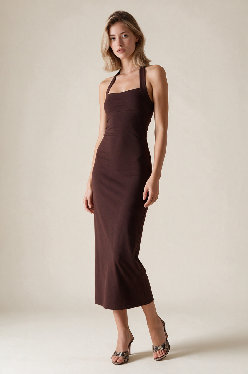 The Franca Dress in Bitter Chocolate