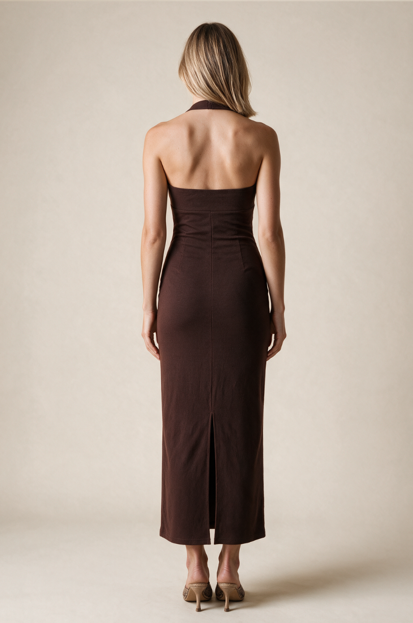 The Franca Dress in Bitter Chocolate