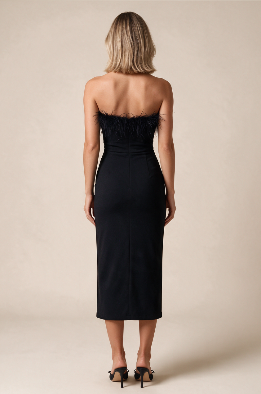 The Valentina Midi Dress in Black